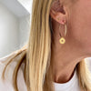 Gold Coin Hoop Earrings