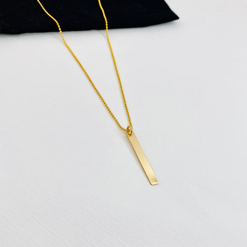 Vertical gold bar necklace. KookyTwo necklace gold.