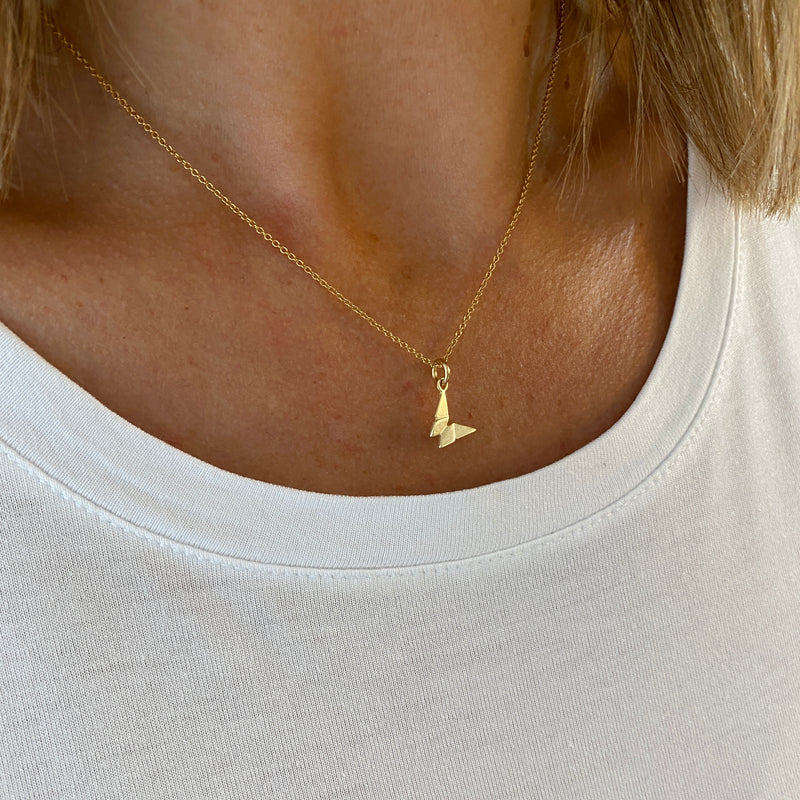 Gold Butterly Necklace. Necklace with butterfly charm.