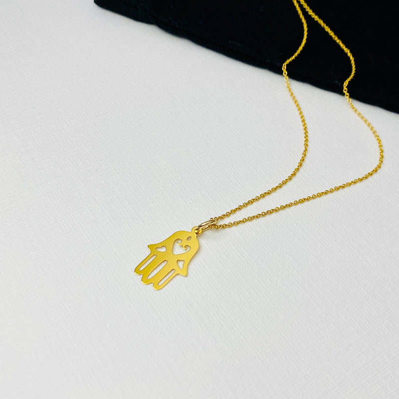 Hamsa Hand With Evil Eye Pendant Necklace Gold | Fruugo AU