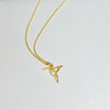 Hummingbird necklace in 14k gold fill. KookyTwo.