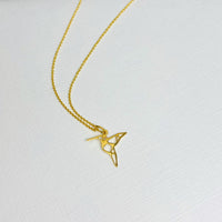 Hummingbird necklace in 14k gold fill. KookyTwo.