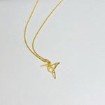 Hummingbird necklace in 14k gold fill. KookyTwo.