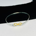 Sterling Silver Bangle with Gold Infinity Connector