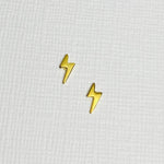 Mini Gold Lightning Bolt Stud Earrings. Mini stud earrings gold. thunder bolt earrings.