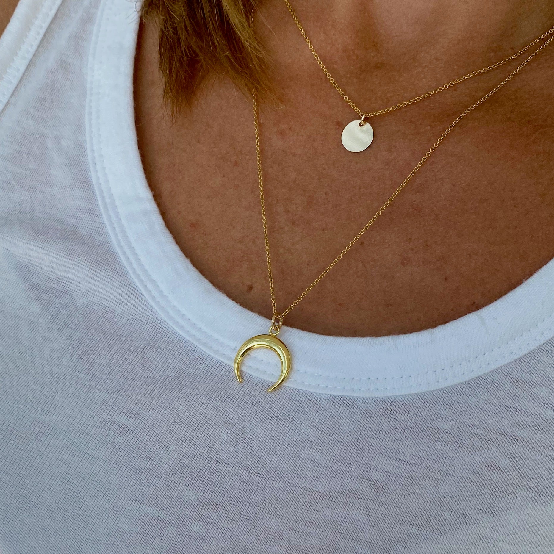 Gold Disc Necklace - Heather Scott Jewellery