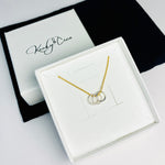 Gold necklace with silver rings. 30th birthday necklace gift. 30th Birthday gift for her. Decade gift.