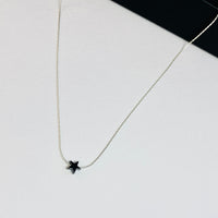 Black hematite star bead on sterling silver chain handmade by KookyTwo. Choose a length suited to you.