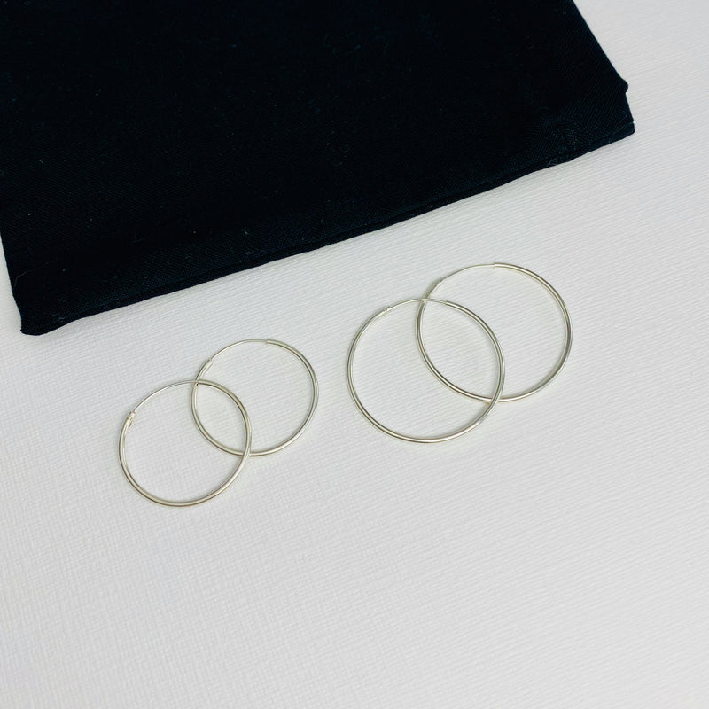 on trend plain hoop earrings