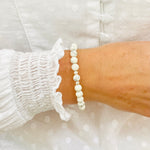 White Howlite Gemstone Bracelet. Bracelet with Howlite Gemstone Beads