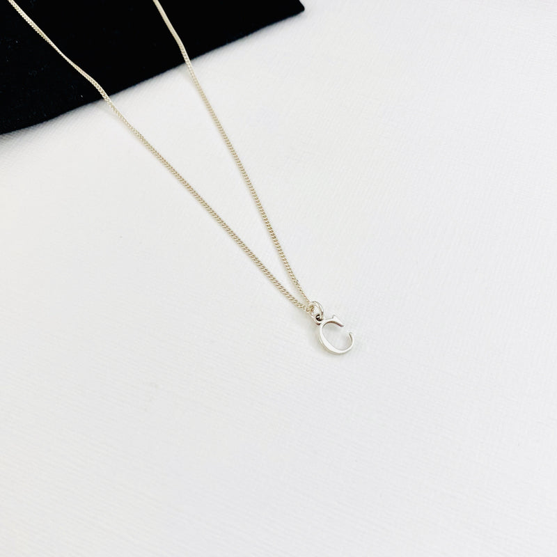 Silver Initial Necklace - KookyTwo