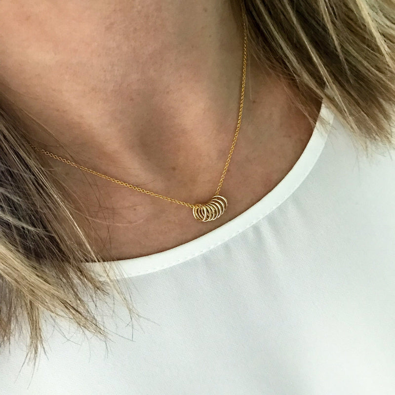 Seven Gold Rings Necklace - KookyTwo