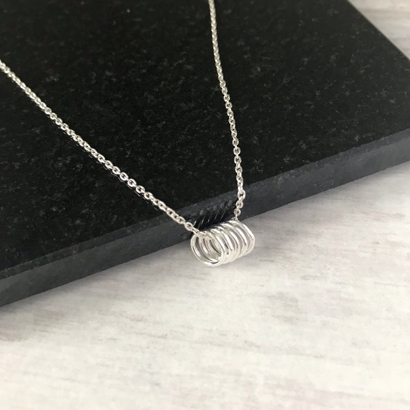 Five Silver Rings Necklace - KookyTwo