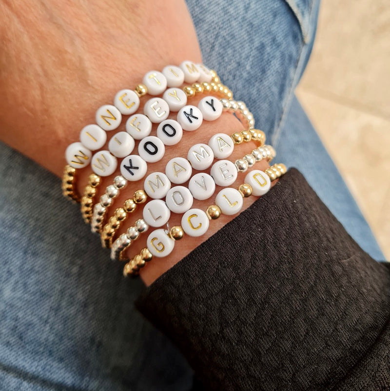 Name bead bracelet