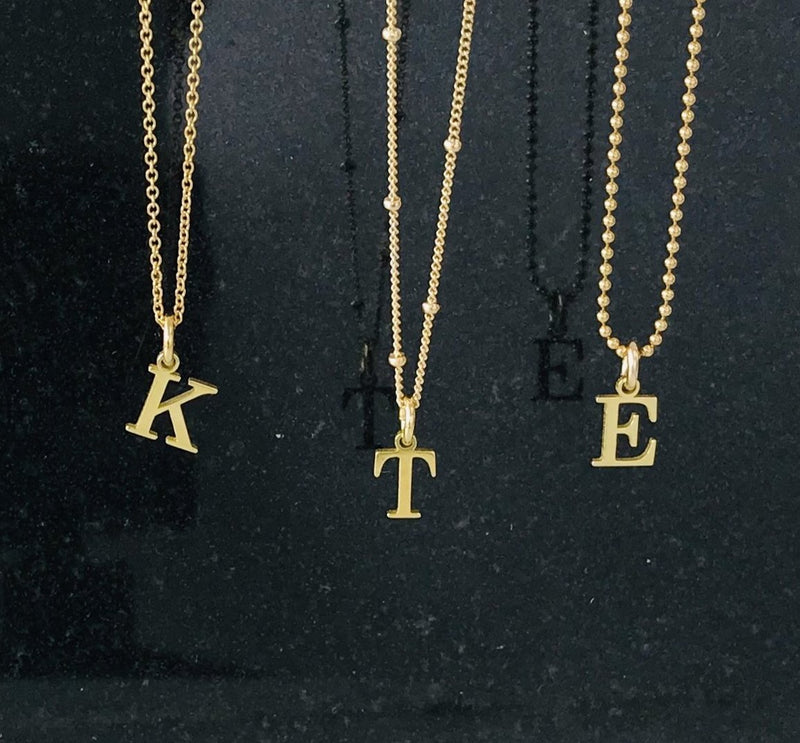 Gold Initial Necklace - KookyTwo