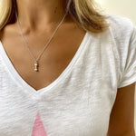 Silver Dumbbell Necklace Charm. Great for the gym lovers in your life - KookyTwo