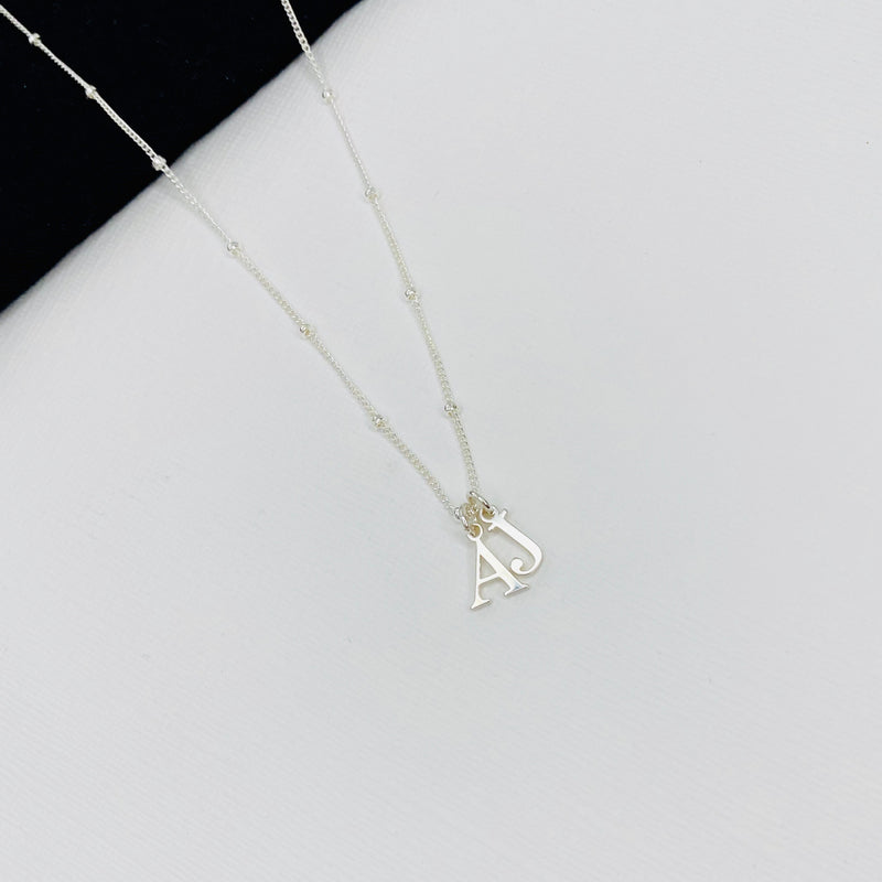 Silver Two Initial Necklace - KookyTwo