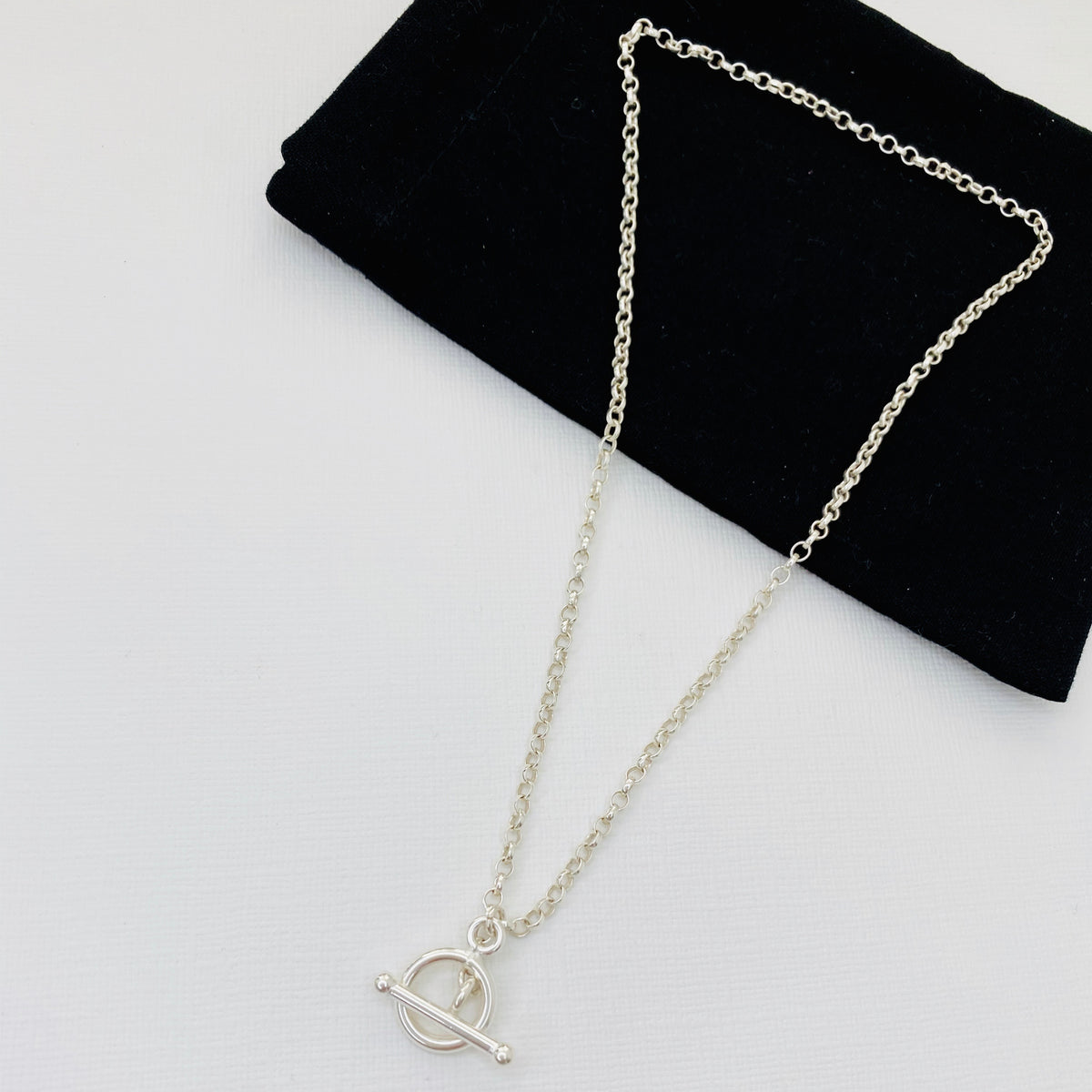 Sterling Silver T Bar Necklace