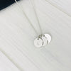 Silver Three Initial Personalised Disc Necklace - KookyTwo