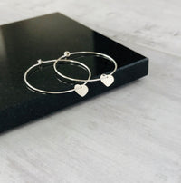 Silver Heart Hoop Earrings - KookyTwo