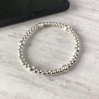 Silver Hammered Bead Bracelet for everyday styling - KookyTwo