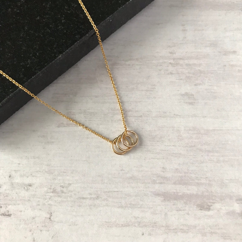 Three Gold Rings Necklace - KookyTwo