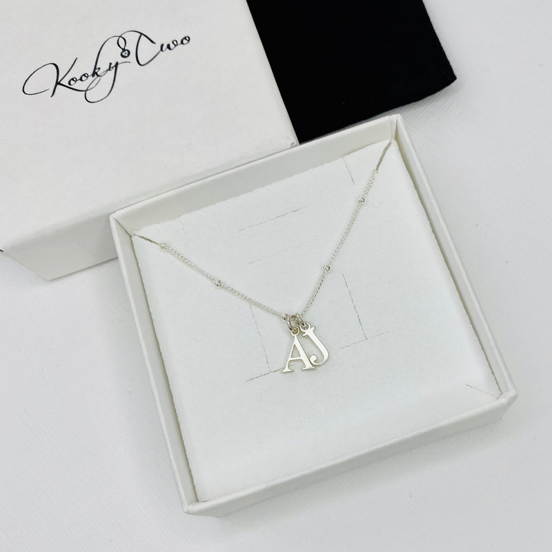 Silver Alphabet Initial Necklace  Silver Alphabet Charm Necklace – KookyTwo