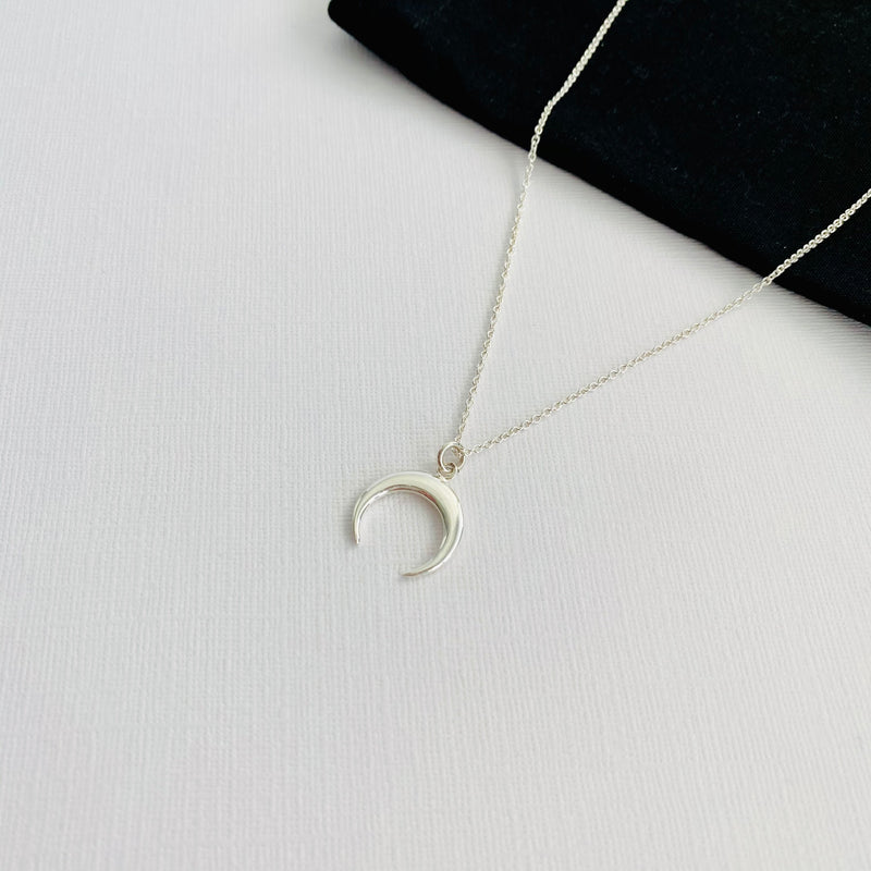 Silver Crescent Necklace - KookyTwo