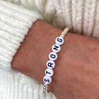 Silver Custom Word Bracelets