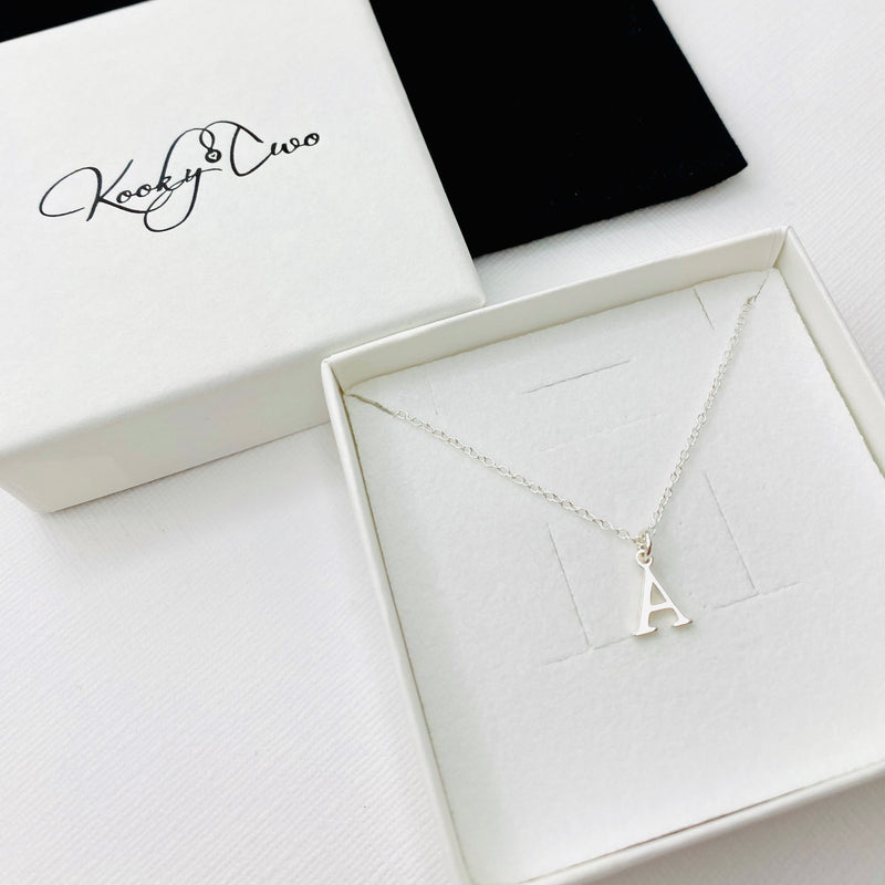October Birthstone Crystal Initial Necklace Sterling Silver Personalised  Gift