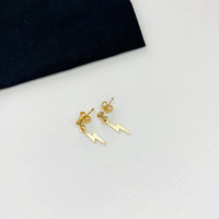 Gold Lightning Bolt Earrings - KookyTwo