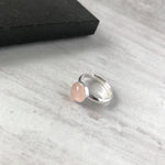 Rose Quartz Round Gemstone Ring - KookyTwo