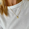 Gold Multi Initial Necklace with Gold Letter Charms.