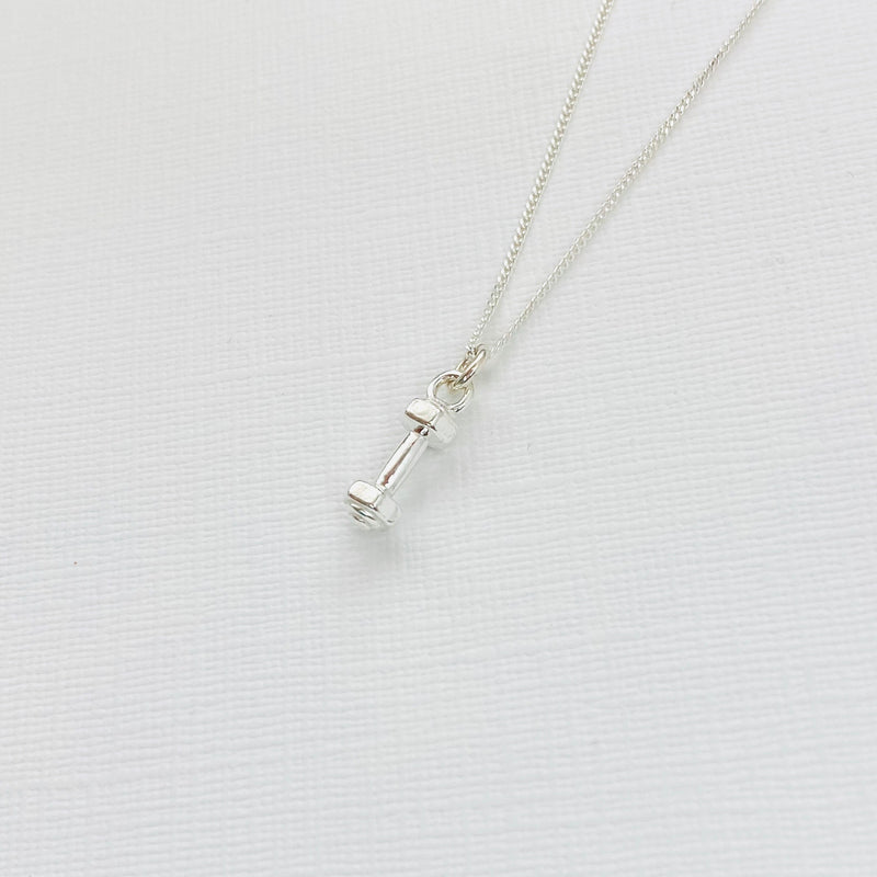 Silver Dumbbell Necklace - KookyTwo