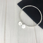 Personalised Silver Initial Disc and Heart Bracelet - KookyTwo