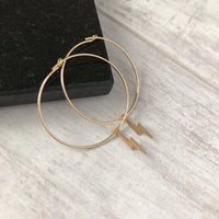 Gold Lightning Bolt Hoop Earrings - KookyTwo