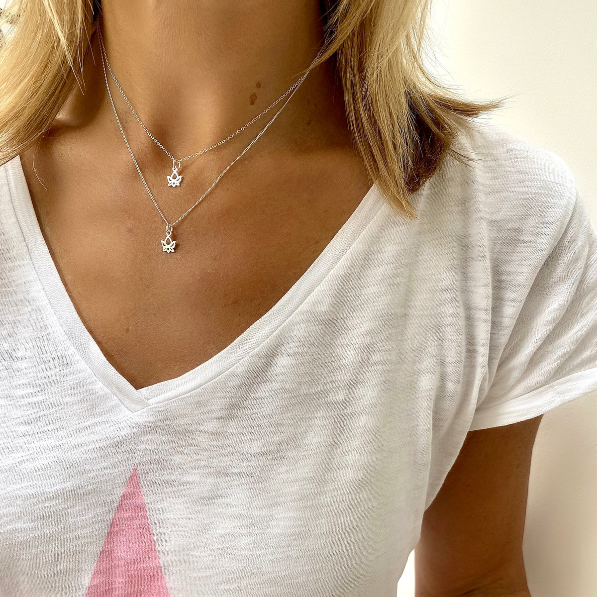 Silver Lotus Flower Necklace - KookyTwo