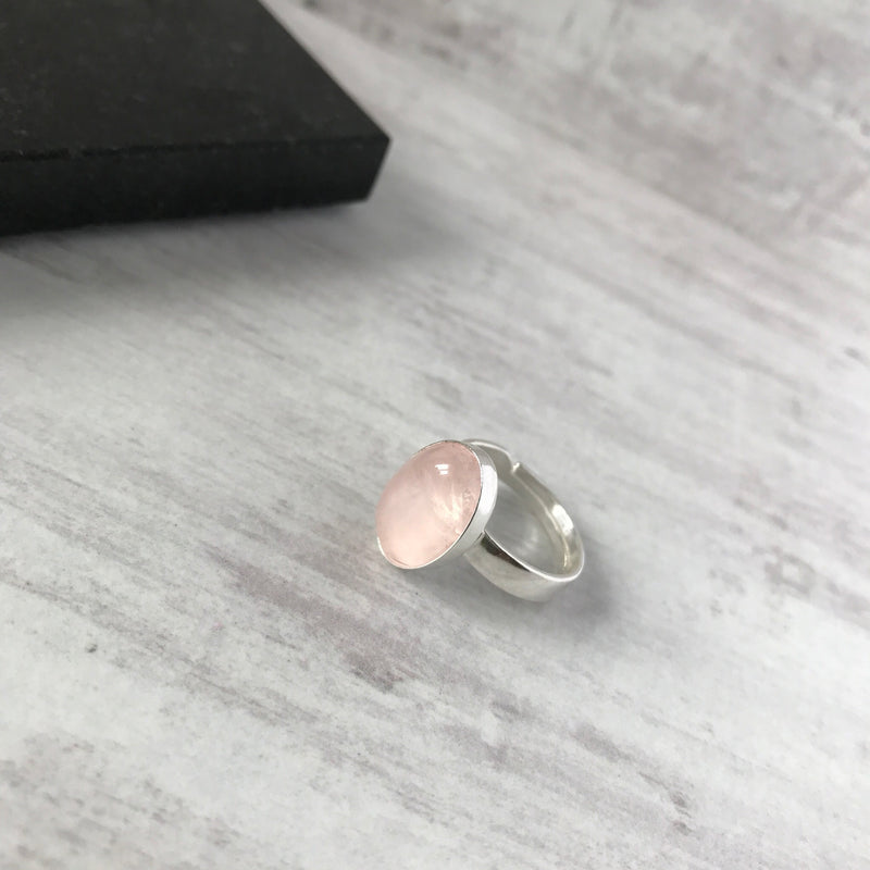 Rose Quartz Gemstone Ring - KookyTwo