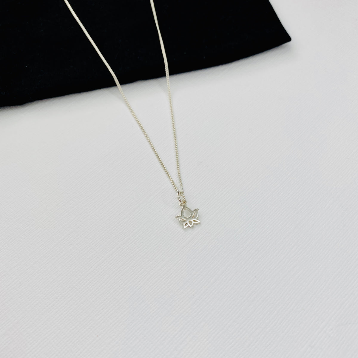 Silver Lotus Flower Necklace - KookyTwo