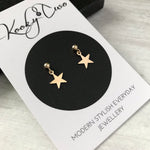 Gold Star Drop Earrings - KookyTwo