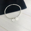 Personalised Silver Initial Disc and Heart Bracelet - KookyTwo