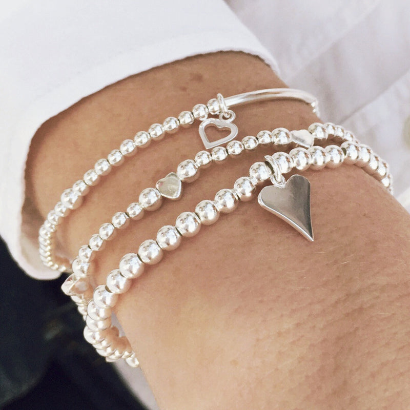 Silver Shiny Heart Bracelet - KookyTwo