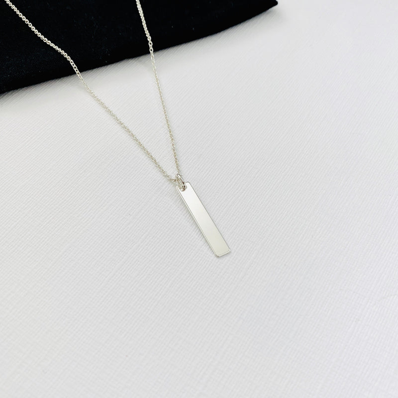 Silver Vertical Bar Necklace - KookyTwo