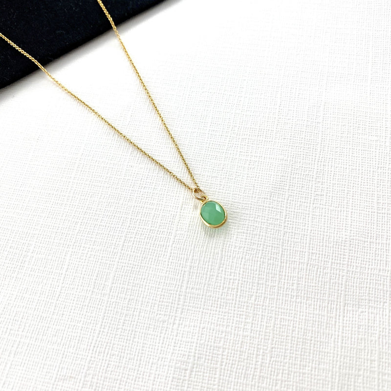 Gold Chrysoprase Necklace - KookyTwo