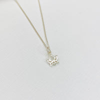 Silver Lotus Flower Necklace - KookyTwo