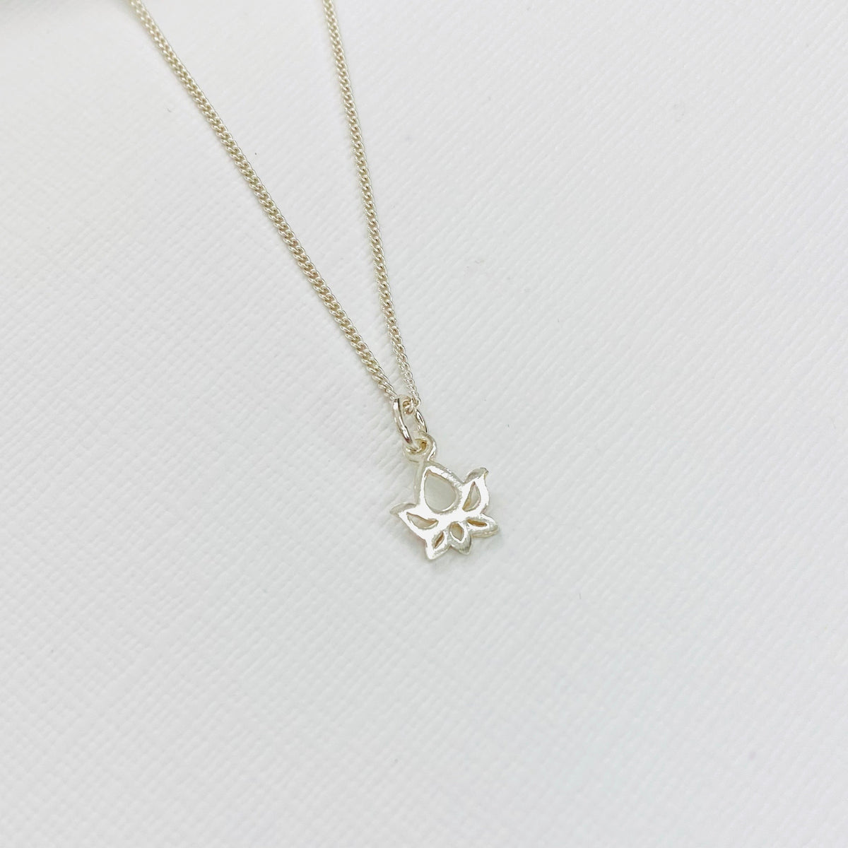Silver Lotus Flower Necklace - KookyTwo