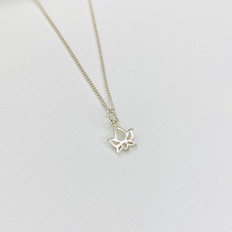 Silver Lotus Flower Necklace - KookyTwo