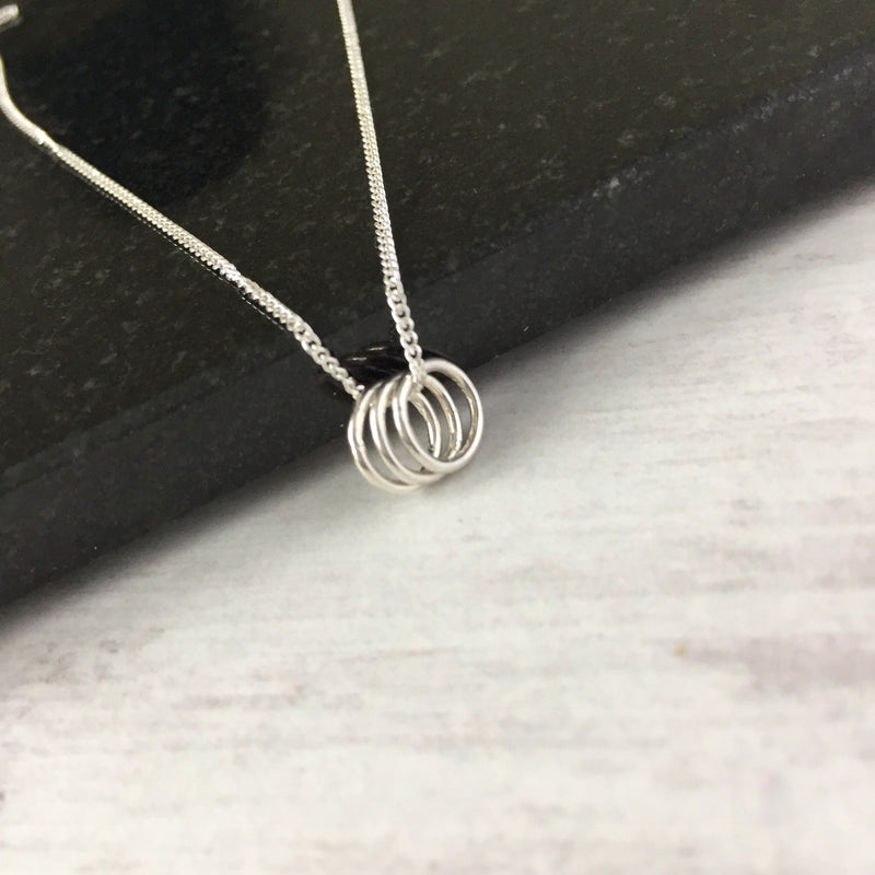 Three Silver Rings Necklace - KookyTwo