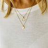 Gold Initial Circle Necklace Set