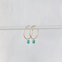 Gold Amazonite Hoop Earrings - KookyTwo